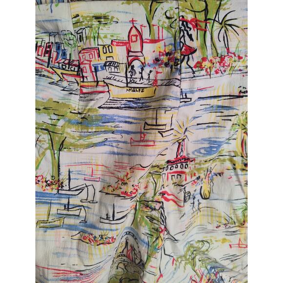 Exofficio Italy All Over Print Map Drawing Travel Italian Capri Pants Size 10 - Picture 9 of 11